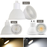 7W AC 220V 110V COB Light Bulbs Dimmable GU10 MR16 GU5.3 LED Spotlight 30 Beam Angle For Downlight Table Lamp Cool Warm White