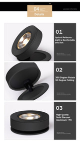Slim Ceiling lamp Dimmable LED Downlight 5W 7W 10W 12W Round Recessed Lamp Foldable and 360 degree rotatable LED Spot Lighting