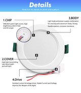 DC 12V Led Downlight 5W 9W 12W 15W 18W Led Ceiling Recessed Grid Downlight Round Recessed Light Low Voltages 12 Volts Lighting