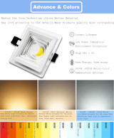 GD 4pcs COB LED Downlight Dimmable 5W 7W 10W 12W 15W COB LED Panel Light AC85-265V Recessed LED Downlights Square With Driver