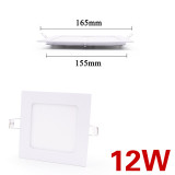 LED panel light Ultra thin Downlight lamp 3W 4W 6W 9W 12W 15W 18W 24W led ceiling recessed grid downlight slim round panel light