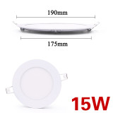 LED panel light Ultra thin Downlight lamp 3W 4W 6W 9W 12W 15W 18W 24W led ceiling recessed grid downlight slim round panel light