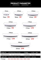 LED panel light Ultra thin Downlight lamp 3W 4W 6W 9W 12W 15W 18W 24W led ceiling recessed grid downlight slim round panel light