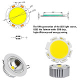 Led Downlight outdoor COB Dimmable  3w 5w 7w 10w 12w 15w  Led Ceiling Lamp Bulb Recessed downlights cob led spot light 1Pcs