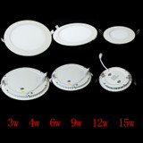 Dimmable Ultra thin 10pcs/lot 3W/4W/6W/9W/12W/15W/25W LED Ceiling Recessed Grid Downlight/Slim Round Panel Light