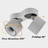 Dimmable Folding Rotating 360° LED Downlights 14W 20W 30W COB LED Ceiling Spot Lights AC85~265V LED Wall Lamps Indoor Lighting