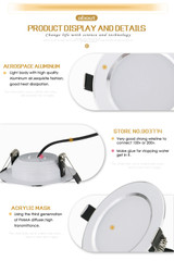 LED 4PCS Dimmable Waterproof Downlights 5W 7W 9W LED Downlight Warm white/cold white Outdoor Led Ceiling Lamp For Bathroom Bulb