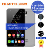 Oukitel K6000 Plus Android 7.0 MTK6750T Octa Core 4G RAM 64G ROM 5.5" FHD 6080mAh Fingerprint 12V/2A Quick Charge Smartphone
