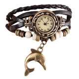 OTOKY women watches top brand luxury ladies watch Braided Dolphin Bracelet Leather hours women wristwatch Quartz Gift 1pc