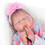 Lifelike Reborn Doll Cloth Body 22" 55 cm Realistic Sleeping Girl Princess Lovely Baby Dolls For Kid Birthday Gift Toddler Toy