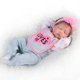 Lifelike Reborn Doll Cloth Body 22" 55 cm Realistic Sleeping Girl Princess Lovely Baby Dolls For Kid Birthday Gift Toddler Toy