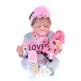 Lifelike Reborn Doll Cloth Body 22" 55 cm Realistic Sleeping Girl Princess Lovely Baby Dolls For Kid Birthday Gift Toddler Toy