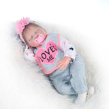 Lifelike Reborn Doll Cloth Body 22" 55 cm Realistic Sleeping Girl Princess Lovely Baby Dolls For Kid Birthday Gift Toddler Toy
