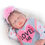 Lifelike Reborn Doll Cloth Body 22" 55 cm Realistic Sleeping Girl Princess Lovely Baby Dolls For Kid Birthday Gift Toddler Toy