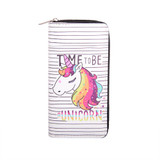 OSWEGO Cartoon Printed Unicorn Women Long Wallet Female Long Clutch Zipper Coin Purse Card Holder Phone Bag Portefeuille femme
