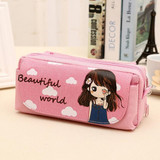 Osmond Cute Cartoon Printing Cosmetic Bag Women Makeup Bags Traveling Stationary Storage Organizers Love Charactor Cosmetic Case