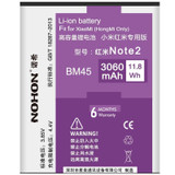 Original NOHON Battery BM45 For Xiaomi RedMi Note 2 Red Rice Hongmi Note2 Bateria Replacement Lithium Battery 3060mAh 2017 Hot