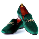 Harpelunde Buckle Strap Men Wedding Shoes Red Velvet Loafers Comfortable Flat Shoes Size 7-14