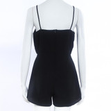 Harness Jumpsuit Women Sexy Black Playsuit Bodycon Party Clubwear Romper combinaison short femme Trousers