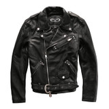 HARLEY ANGEL 2017 New Arrival motorcycle genuine leather jacket men turn-down collar cowskin men's biker jacket black coat