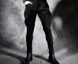 Harem pants casual pants men slim skinny pants trousers all-match plus velvet thickening feet pants singers stage pant costume!!
