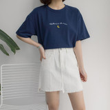 Harajuku Women Tshirts 2018 New Cute Moon Embroidery Printed Short Sleeve T-shirt Woman Summer All-match Casual Tops