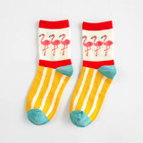 Harajuku Women Funny Socks Cartoon Animal Flamingo Cute Socks bird Cotton Short Anke Sock Skate Socks skarpetki damskie Sokken