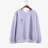 harajuku sweatshirt women 2018 korean style autumn husky puppy cute winter embroidery Shiba Inu puppies kawaii dog hoodies women