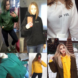 Harajuku Sweatshirt For Women 2018 Autumn Winter Fleece "OH YES" Letter Print Pullover Thick Loose Hoodies Female Casual Coat