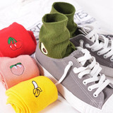 harajuku socks women New Cartoon Warm Cotton Socks fashion Fruit Embroidery Hosiery christmas socks chaussette femme