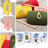 harajuku socks women New Cartoon Warm Cotton Socks fashion Fruit Embroidery Hosiery christmas socks chaussette femme