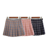 harajuku skirts womens 2017 korean summer style new plaid pleated skirt rock kawaii high waist fashion women clothing