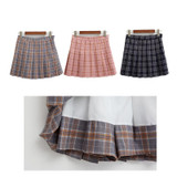 harajuku skirts womens 2017 korean summer style new plaid pleated skirt rock kawaii high waist fashion women clothing