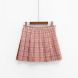 harajuku skirts womens 2017 korean summer style new plaid pleated skirt rock kawaii high waist fashion women clothing