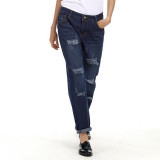 Harajuku Ripped Holes Jeans for Women with Pockets Denim Vaqueros Mujer 5XL Plus Size Pantalon 2017 Spring Wrarm Harem Trousers