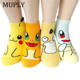 Harajuku Print Cute Women Socks Cotton Ankle Novelty Cartoon Funny Socks Streetwear Sox Candy Color Sock Sokken 2018 New Fashion