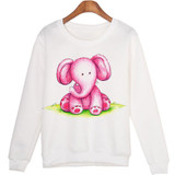 Harajuku Hoody Women Casual Hoodies Cute Cartoon Cat Print Jumper Long Sleeve O-neck Sweatshirt For Women Hooded