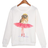 Harajuku Hoody Women Casual Hoodies Cute Cartoon Cat Print Jumper Long Sleeve O-neck Sweatshirt For Women Hooded