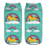 Harajuku emoji Unicorn Print 3D Socks Women Kawaii Low Cut Ankle Short Licorne Cute Funny Art Socks Hot Sale HO935223
