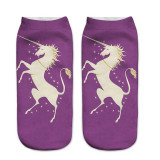 Harajuku emoji socks Unicorn Print 3D Funny Socks Women Kawaii Low Cut Ankle Short Licorne Cute Art Socks Hot Sale JH935223