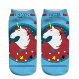 Harajuku emoji socks Unicorn Print 3D Funny Socks Women Kawaii Low Cut Ankle Short Licorne Cute Art Socks Hot Sale JH935223