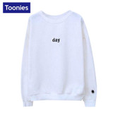 Harajuku Embroidered Day&amp;Night Womens Hoodies Pullover Sweatshirt Fashion Women's Sweatshirts Svitshot Women's Tracksuits Tops