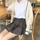 Harajuku Autumn Winter Skirt Women Lady Schoolgirl Sexy Short Kawaii Plaid Pleated Skirt Mini Check Skirts Women Faldas Saia