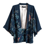 Harajuku Autumn Women Blouses Japanese Kimono Phoenix Printed Bat Sleeve Loose Cardigan Sun Protection Blouse