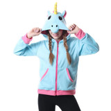 Harajuku 2018 New Fashion Cartoon Unicorn Sweatshirts Tracksuits Novelty Women Hooded Hoodies Unicornio Moletom Jacket