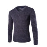NIBESSER 2017 Men Pullover Sweater Plush Long Sleeve V-Neck Sweater Casual Slim Solid Color Soft Sweater Autumn