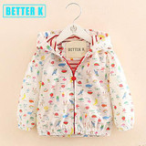 Next 2017 New Spring Baby Coat And Jacket For Girls Cartoon Graffiti Hooded Windbreaker For Girls Clothes Full Sleeve Outerwear