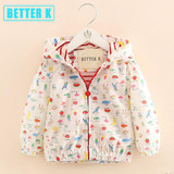 Next 2017 New Spring Baby Coat And Jacket For Girls Cartoon Graffiti Hooded Windbreaker For Girls Clothes Full Sleeve Outerwear