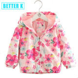 Next 2017 New Spring Baby Coat And Jacket For Girls Cartoon Graffiti Hooded Windbreaker For Girls Clothes Full Sleeve Outerwear