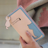 NewNew Fashion cartoon cat wallet brand designed long and short women wallet zipper female purse card holder Carteira